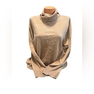 NEW Talbots Women's Plus Size 2X Camel Turtleneck Sweater Quiet Luxury Stretch